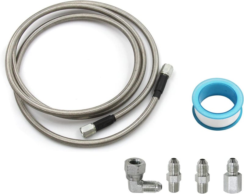 LVOUP Stainless Braided Line 4AN Multi Size Remote Turbocharger Sensor Teflon Gauge Line Kit（72inch） - Image 4